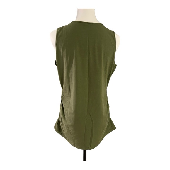 VENUS Army Green Ruched Tank Top - Picture 2 of 3
